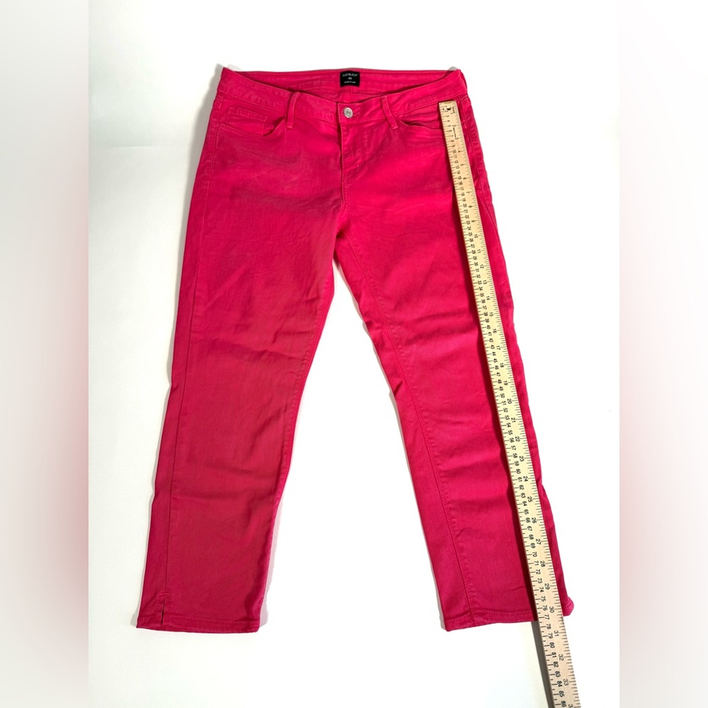 Just Black Hot Pink Magenta Light Fade Denim High-Rise Cropped Jeans Barbiecore - Picture 10 of 11